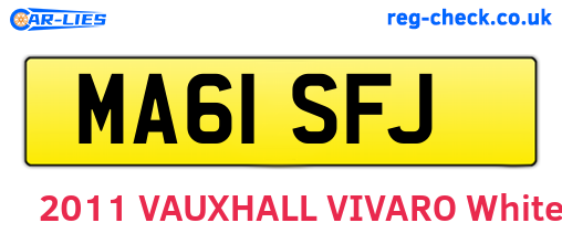 MA61SFJ are the vehicle registration plates.
