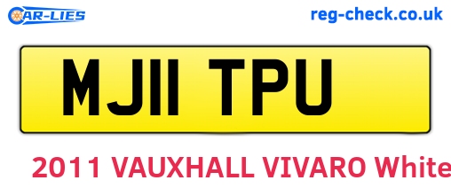 MJ11TPU are the vehicle registration plates.