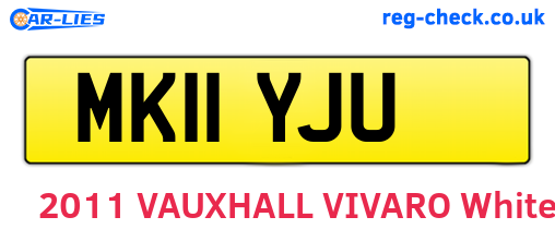 MK11YJU are the vehicle registration plates.