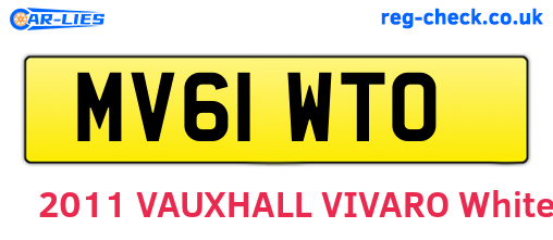 MV61WTO are the vehicle registration plates.