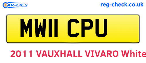 MW11CPU are the vehicle registration plates.