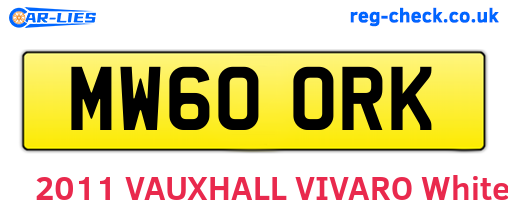 MW60ORK are the vehicle registration plates.