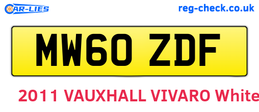 MW60ZDF are the vehicle registration plates.