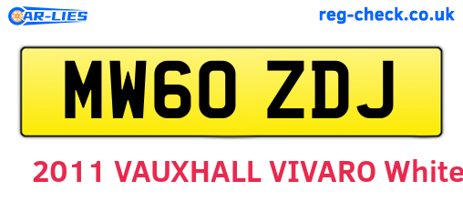 MW60ZDJ are the vehicle registration plates.