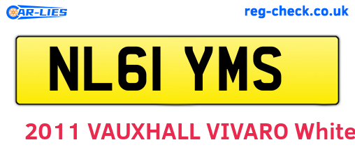 NL61YMS are the vehicle registration plates.