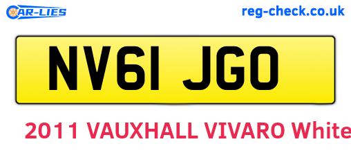 NV61JGO are the vehicle registration plates.