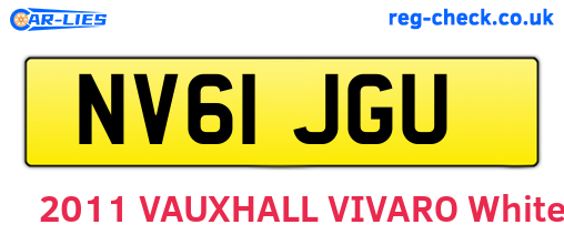 NV61JGU are the vehicle registration plates.