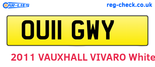 OU11GWY are the vehicle registration plates.