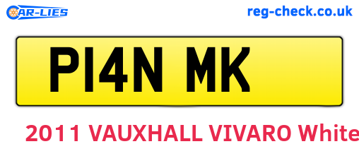 P14NMK are the vehicle registration plates.