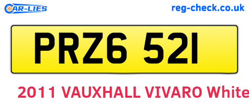 PRZ6521 are the vehicle registration plates.