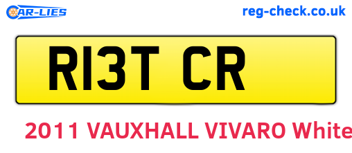 R13TCR are the vehicle registration plates.