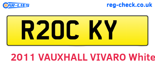 R20CKY are the vehicle registration plates.