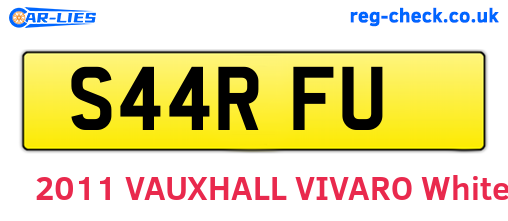 S44RFU are the vehicle registration plates.