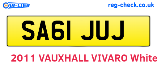 SA61JUJ are the vehicle registration plates.