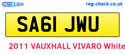SA61JWU are the vehicle registration plates.