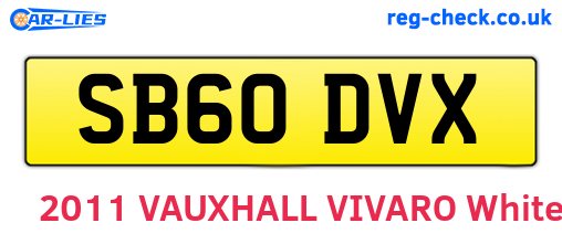 SB60DVX are the vehicle registration plates.