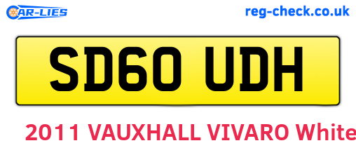 SD60UDH are the vehicle registration plates.