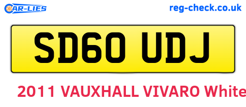SD60UDJ are the vehicle registration plates.
