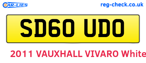 SD60UDO are the vehicle registration plates.