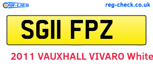 SG11FPZ are the vehicle registration plates.