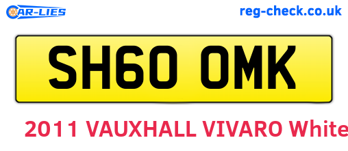 SH60OMK are the vehicle registration plates.