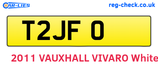 T2JFO are the vehicle registration plates.