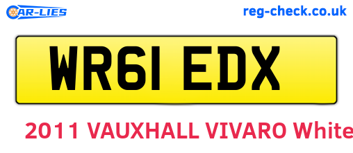 WR61EDX are the vehicle registration plates.
