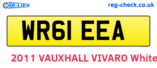 WR61EEA are the vehicle registration plates.