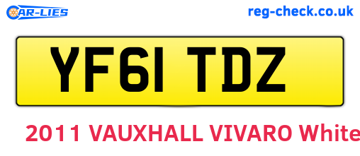 YF61TDZ are the vehicle registration plates.