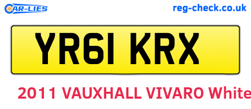 YR61KRX are the vehicle registration plates.