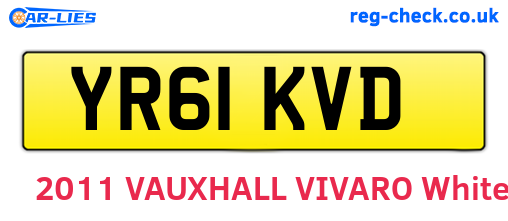 YR61KVD are the vehicle registration plates.