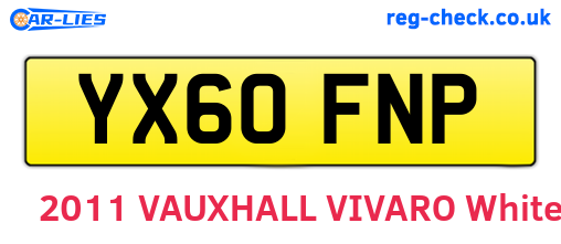 YX60FNP are the vehicle registration plates.