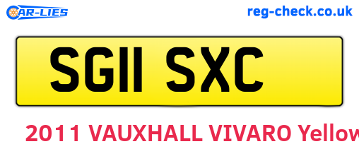SG11SXC are the vehicle registration plates.
