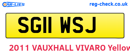 SG11WSJ are the vehicle registration plates.
