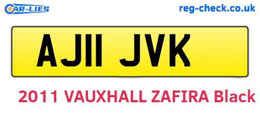 AJ11JVK are the vehicle registration plates.