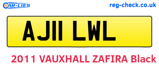AJ11LWL are the vehicle registration plates.