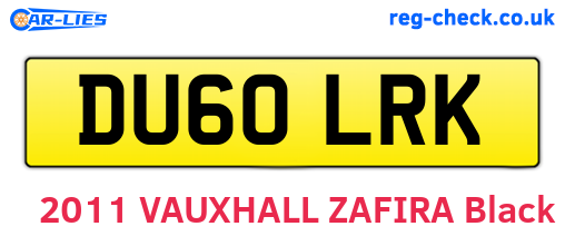 DU60LRK are the vehicle registration plates.