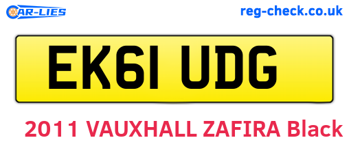 EK61UDG are the vehicle registration plates.