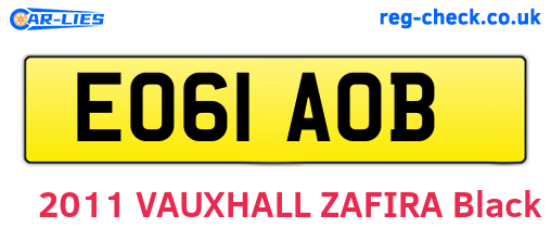 EO61AOB are the vehicle registration plates.