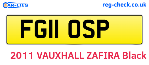 FG11OSP are the vehicle registration plates.