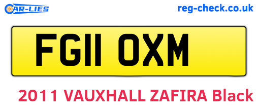 FG11OXM are the vehicle registration plates.