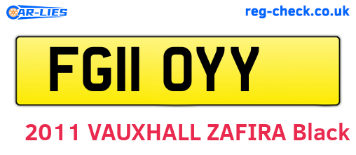 FG11OYY are the vehicle registration plates.