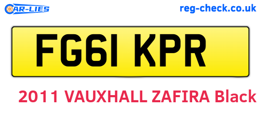 FG61KPR are the vehicle registration plates.