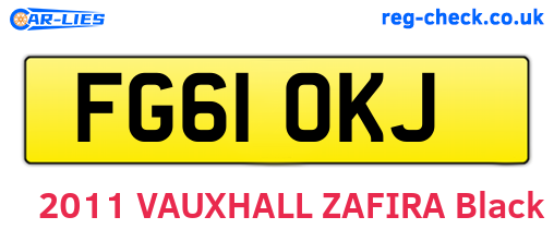 FG61OKJ are the vehicle registration plates.