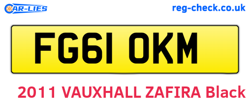FG61OKM are the vehicle registration plates.