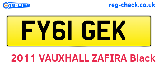 FY61GEK are the vehicle registration plates.