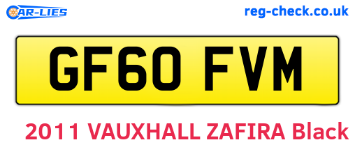 GF60FVM are the vehicle registration plates.