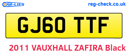 GJ60TTF are the vehicle registration plates.