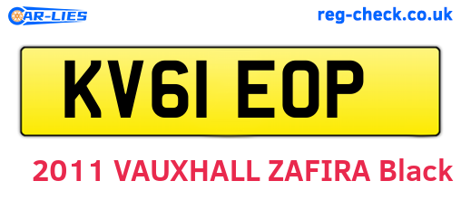 KV61EOP are the vehicle registration plates.