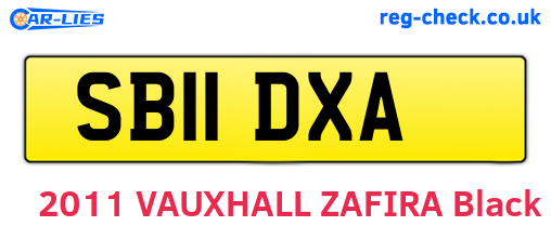 SB11DXA are the vehicle registration plates.